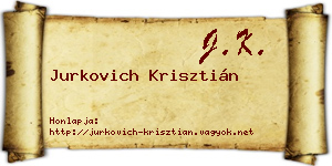 Jurkovich Krisztián névjegykártya