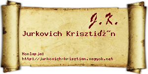 Jurkovich Krisztián névjegykártya